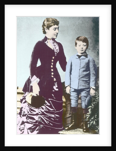 Winston Churchill with his mother, Lady Randolph Churchill by English Photographer