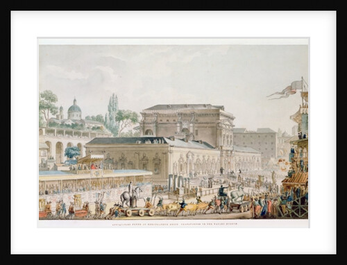 Antiquities found at Herculaneum being transported to the Naples Museum, c.1782 by Louis Jean Desprez