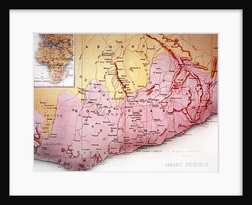 Map of the Gold Coast at the time of the Third Ashanti Expedition in 1874 by Anonymous