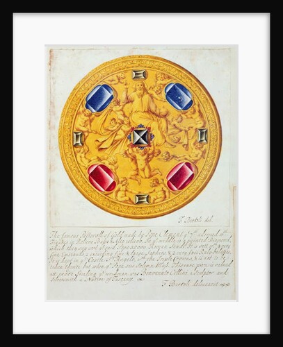 Front view of a pectoral ornament of gold and jewels made for Pope Clement VII by Cellini in c.1523-34, 1729 by F. Bertoli