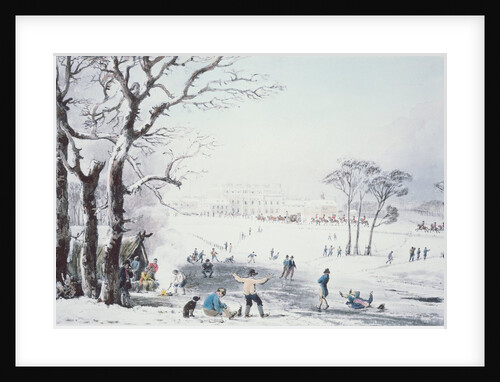View of Buckingham House and St James Park in the Winter, pub. by R. Havell & Sons, 1810 by John (after) Burnet