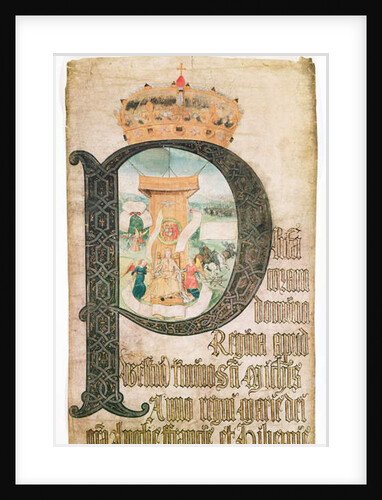 Illuminated initial, Coram Rege Rolls, 1553 by English School