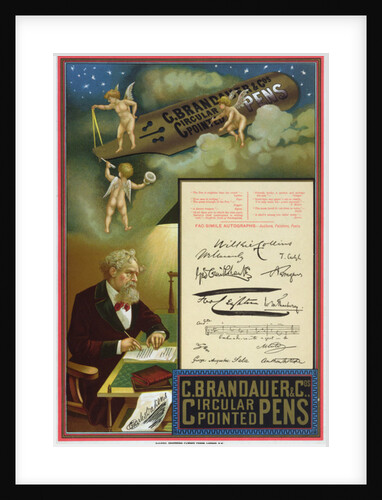 Advertisement for C. Brandauer & Co. Circular Pointed Pens by Brothers Dalziel