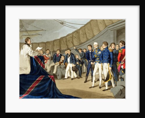 Sailors at Prayer on Board Lord Nelson's Ship After the Battle of the Nile by John Augustus Atkinson