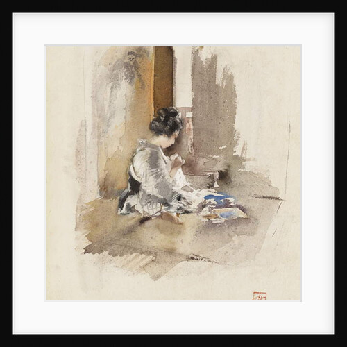 Japanese Girl Sewing, 1890 by Robert Frederick Blum