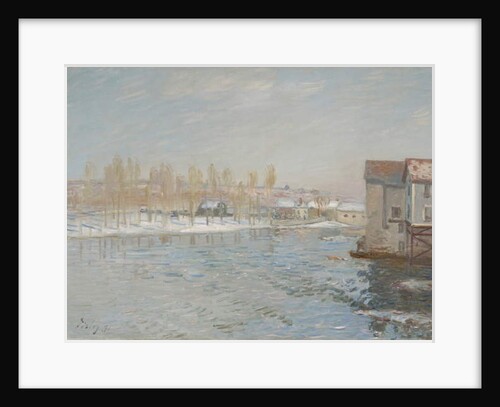 The Loing and the Mills of Moret, Snow Effect, 1891 by Alfred Sisley