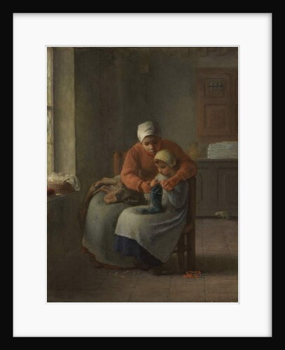 The Knitting Lesson, c.1860 by Jean-Francois Millet