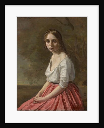Young Woman in a Pink Skirt, c.1845-50 by Jean Baptiste Camille Corot