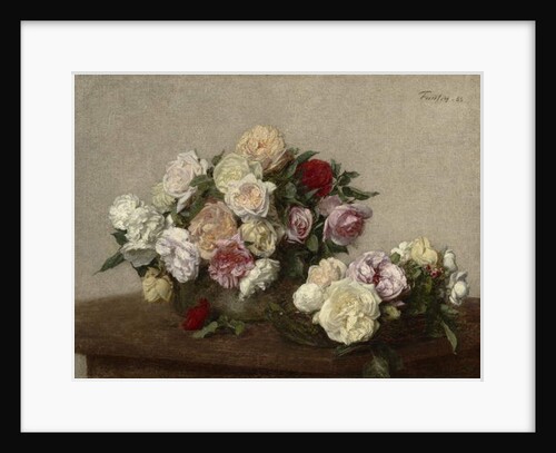 Roses in a Bowl and Dish, 1885 by Ignace Henri Jean Fantin-Latour