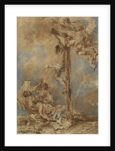 Crucifixion with the Virgin, Saints John and Mary Magdalene and God the Father, c.1651 by Giovanni Benedetto (1609-64) Castiglione