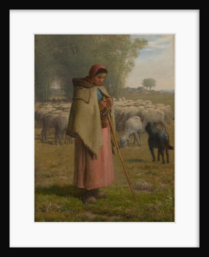 Young Girl Guarding her Sheep, c.1860-62 by Jean-Francois Millet