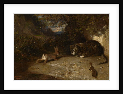 Cat, Weasel, and Rabbit, 1836 by Alexandre Gabriel Decamps