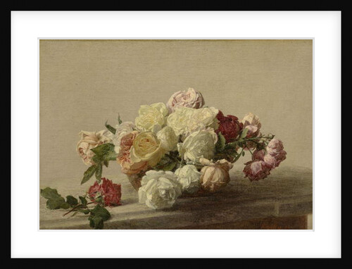 Bowl of Roses on a Marble Table, 1885 by Ignace Henri Jean Fantin-Latour