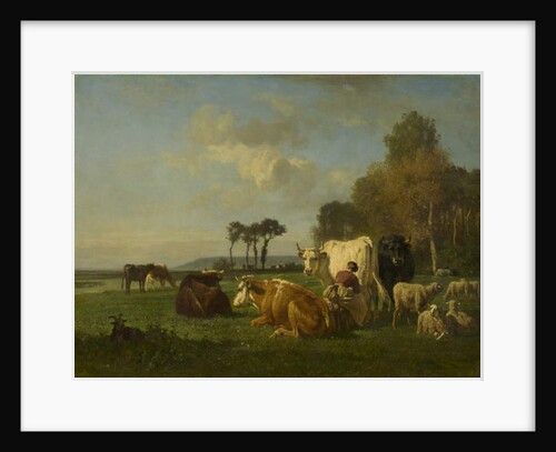 Cattle and Sheep in a Landscape, c.1855 by Constant-Emile Troyon