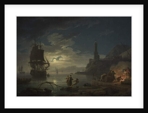 Coastal Scene in Moonlight, 1769 by Claude Joseph Vernet