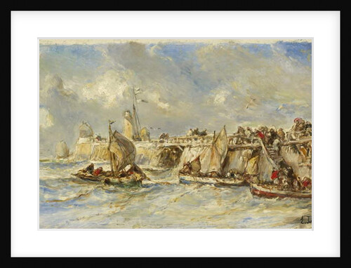 Landing Stage on the Jetty, c.1860 by Louis Eugene Gabriel Isabey