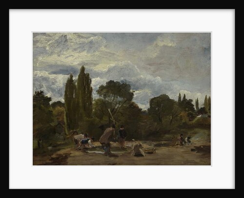 Flailing Turnip-heads, East Bergholt, c.1812-15 by John Constable