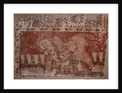 Mural Fragment with Elite Male and Maguey Cactus Leaves, Teotihuacán style, Classic Period, 500-550 by School Mexican