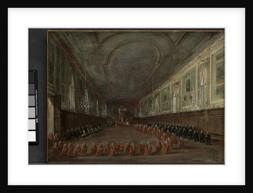 Pope Pius VI Descending the Throne to Take Leave of the Doge in the Hall of SS. Giovanni e Paolo, 1782 by Francesco Guardi