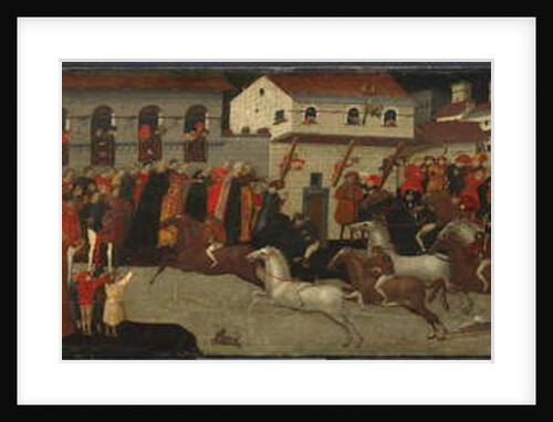 Panel from a Cassone: The Race of the Palio in the Streets of Florence, 1418 by Giovanni Francesco Toscani