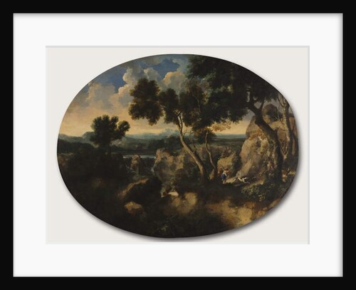Rocky Landscape with Hunters, c.1635 by Gaspard Poussin Dughet