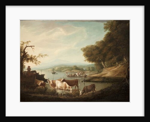 A Calm Watering Place--Extensive and Boundless Scene with Cattle, 1816 by Alvan Fisher