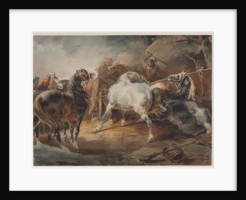Fighting Horses, c.1820 by Theodore Gericault