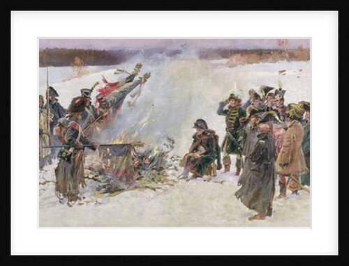 Burning of Standards in 1812, 1896, fragment of 'The Berezina Panorama', 1896 by Wojciech Kossak