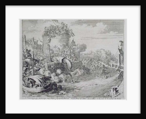 Vienna Print Cycle, Conquering Tabor Island on the Outskirts of Leopoldstadt, 1683 by Romeyn de Hooghe