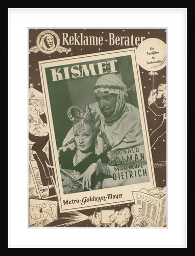 Advertisement for the film 'Kismet' with Marlene Dietrich and Ronald Colman, 1944 by German Photographer