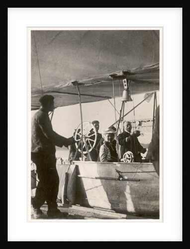 Count Ferdinand von Zeppelin with his daughter and engineer Ludwig Duerr in the gondola of the Zeppelin LZ3, Friedrichshafen, 26 September 1907 by German Photographer