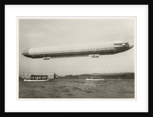 The Zeppelin LZ3 in flight, Friedrichshafen, between 1906-7 by German Photographer