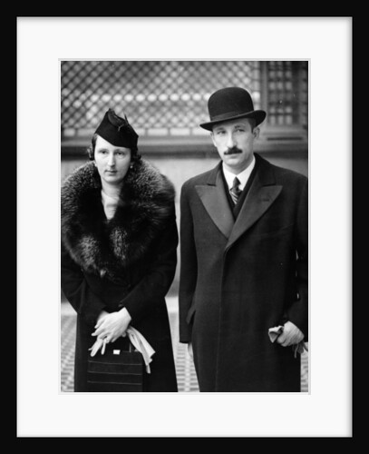 King Boris and Queen Joanna of Bulgaria outside the Ritz hotel, London 2nd November 1937 by German Photographer