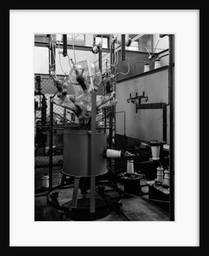 Picture of a high-voltage mercury glass rectifier for radio broadcasting at Oesterreisische Radioverkehrs A.G. Bisamberg transmission facility by German Photographer