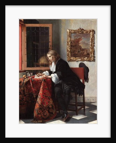 Young man writing a letter, circa 1664-1666 by Anonymous