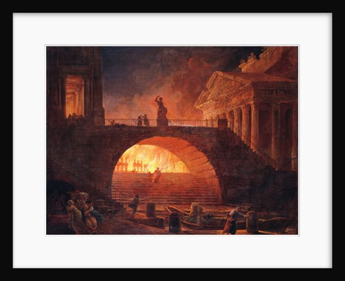 The Fire of Rome, 18 July 64 AD by Hubert Robert