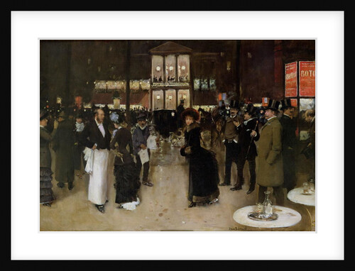 The Boulevard at Night, in front of the Theatre des Varietes, c.1883 by Jean Beraud