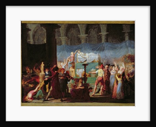 The Funeral of Marat in the Ancient Church of Cordeliers, 16th July 1793 by Jacques Louis David