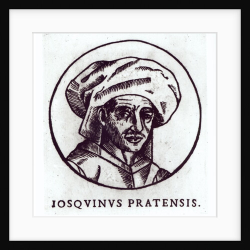 Josquin des Pres engraved from a work in St. Gudule Cathedral, Brussels by French School