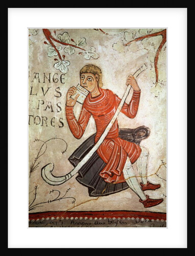 A shepherd playing a flageolet by Spanish School