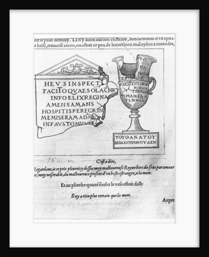 Illustration from 'Discours du Songe de Poliphile', by Francesco Colonna, 1554 by French School