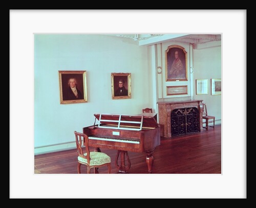View of a room with a grand piano belonging to Ludwig van Beethoven by German School