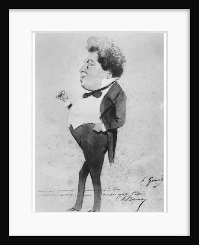 Caricature of Alexandre Dumas, Fils by Eugene Giraud
