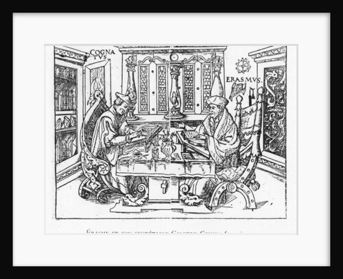 Erasmus and his secretary Gilbert Cousin by French School