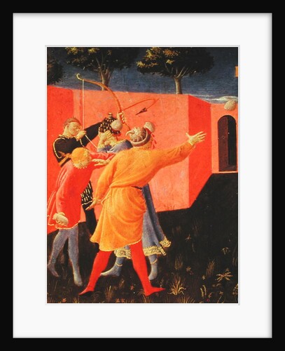The Crucifixion and Stoning of SS. Cosmas and Damian, detail of their tormentors, predella from the Annalena Altarpiece, 1434 by Fra Angelico