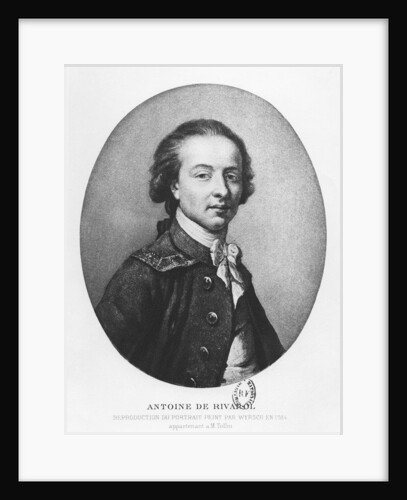 Antoine, Count of Rivarol by Johann Melchior Joseph Wyrsch or Wursch