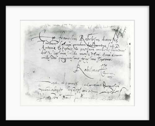 Signature of François Rabelais by French School