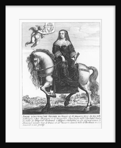 Equestrian portrait of Anne of Austria by Balthazar Moncornet