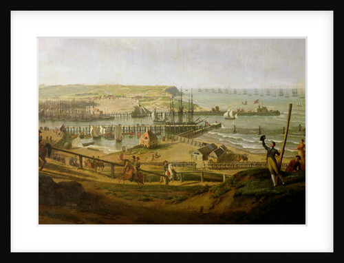 Napoleon Visiting the Camp at Boulogne in July 1804, detail of the port, 1806 by Jean-Francois Hue