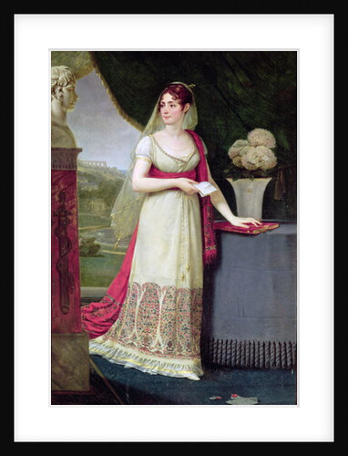 Josephine Tasher de la Pagerie Empress of the French, gazing at a bust of her son Eugene de Beauharnais at Malmaison, 1808 by Baron Antoine Jean Gros